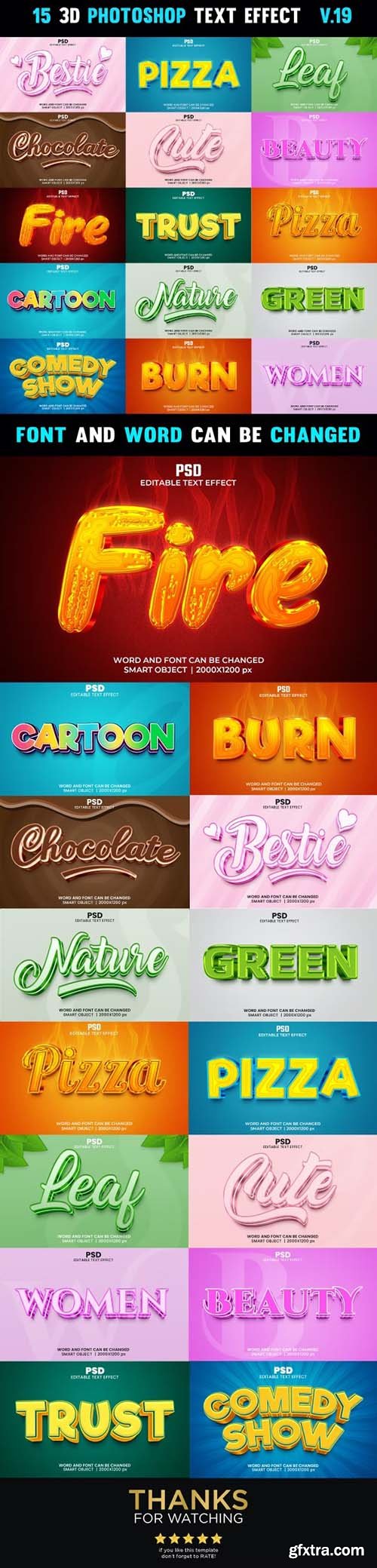 GraphicRiver - Photoshop Editable 3d Text Effect Style Pack V.19 42712077