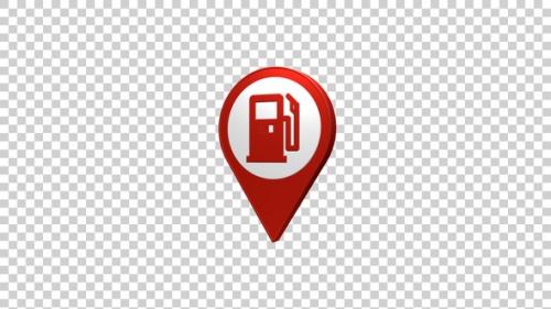 Videohive - Fuel Station Map Pin Location Icon Red - 43382083 - 43382083