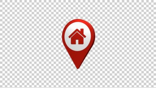 Videohive - Home Map Pin Location Icon Red - 43382093 - 43382093