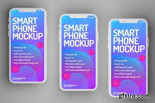 Smartphone Display – Mockup Template 3XBFJT4