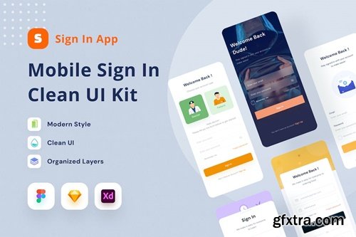 Mobile Sign In Clean UI Kit CXNBS2M