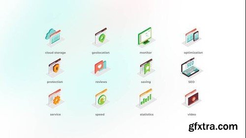 Videohive SEO - Isometric Icons 43428011