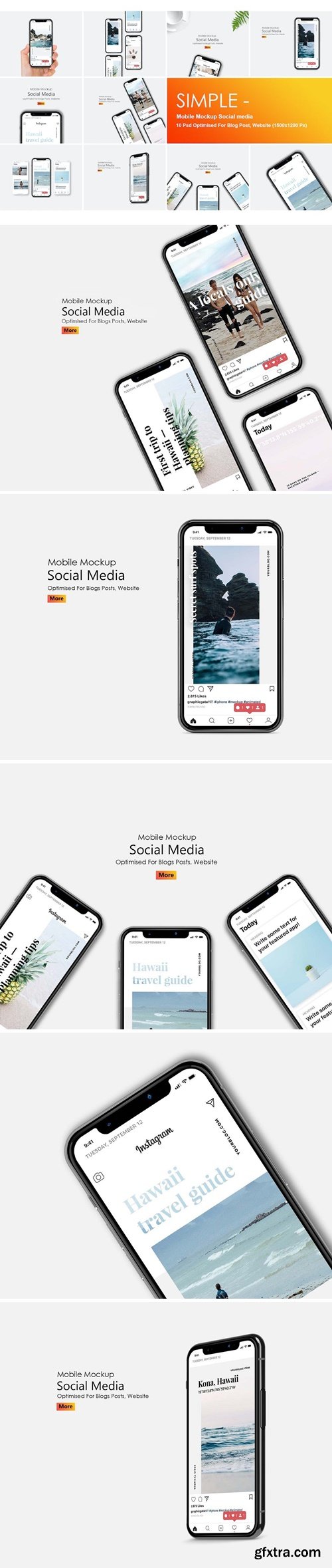 Simple - Mobile Mockup Social Media WP4GH35