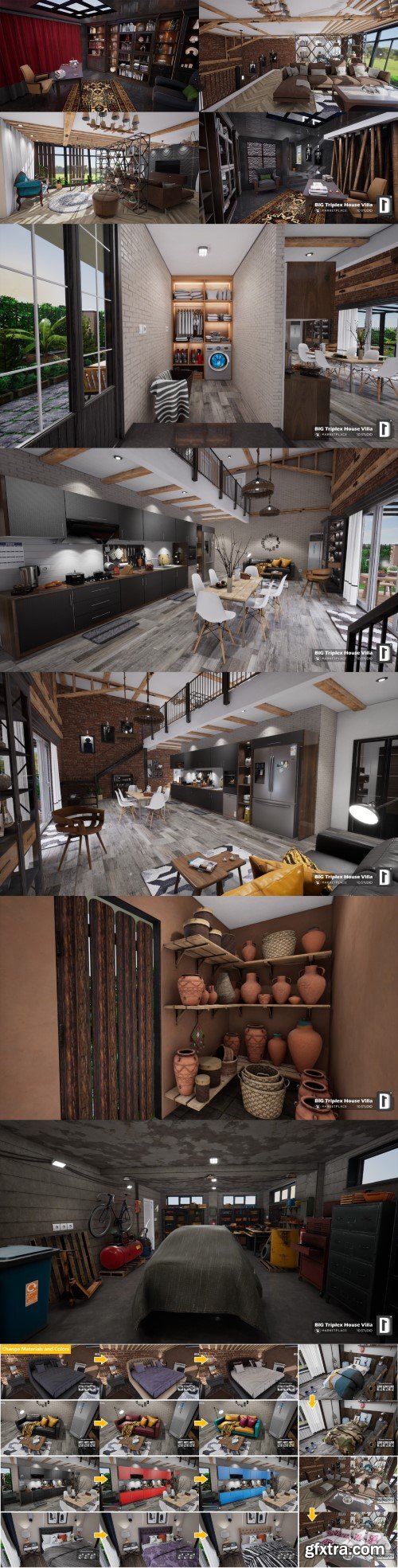 Unreal Engine - Triplex House Villa (Asset+manifest - 4.19 - 4.27, 5.0 - 5.1)