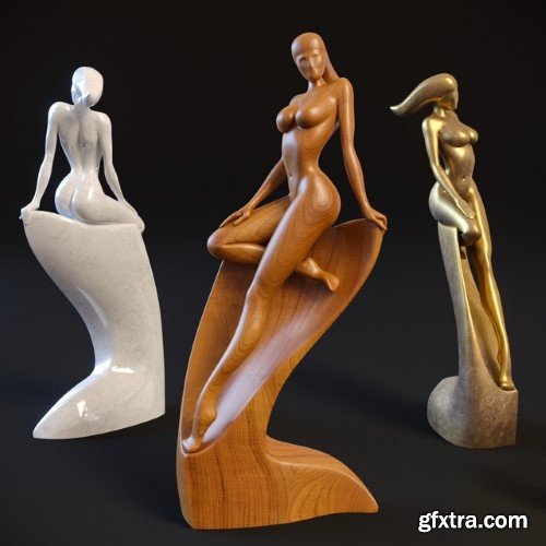 Sculpture of a naked woman 3d model