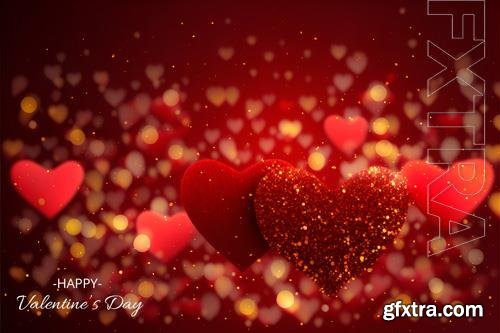 PSD red valentines day party heart background