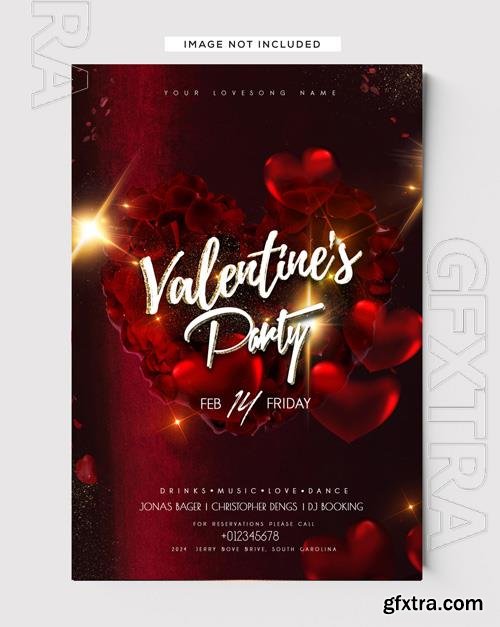 PSD happy hearts day artist flyer template