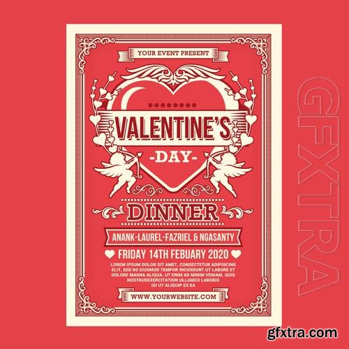 PSD valentine's day dinner flyer