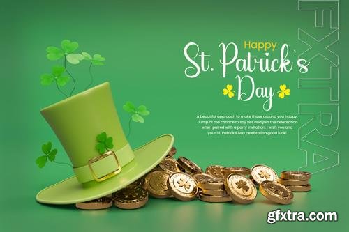 PSD saint patrick's day celebration 3d social media banner design templates