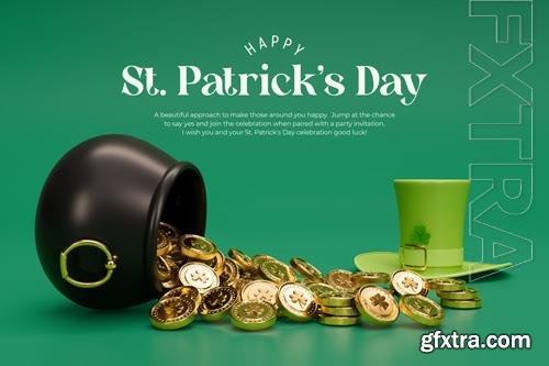 PSD saint patrick's day celebration 3d social media banner design template