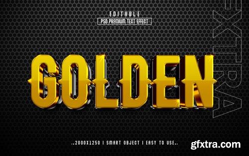 PSD golden 3d editable psd text effect style