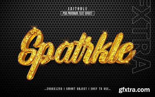 PSD sparkle 3d editable psd text effect style