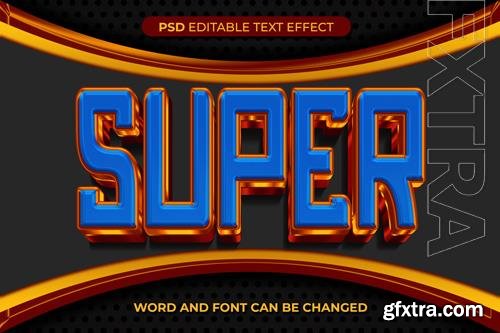 PSD super text effect blue 3d layered