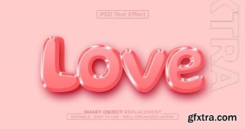 PSD love text glossy editable 3d style text effect