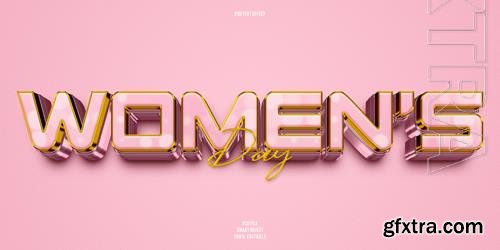 PSD women's day 3d editable text effect