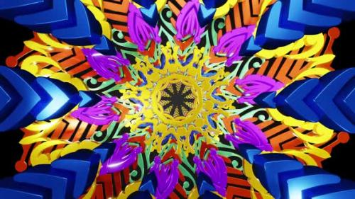 Videohive - Colorful Ethnic Mandala Vj Loop Background 01 - 43398864 - 43398864