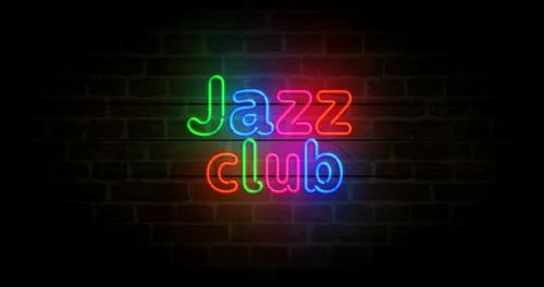 Videohive - Jazz Club nightlife neon on brick wall loop - 43407629 - 43407629