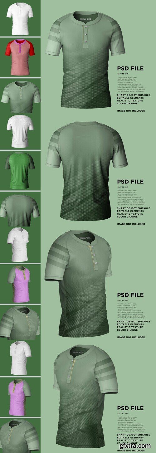 Polo t-shirt raglan u-neck short mockup