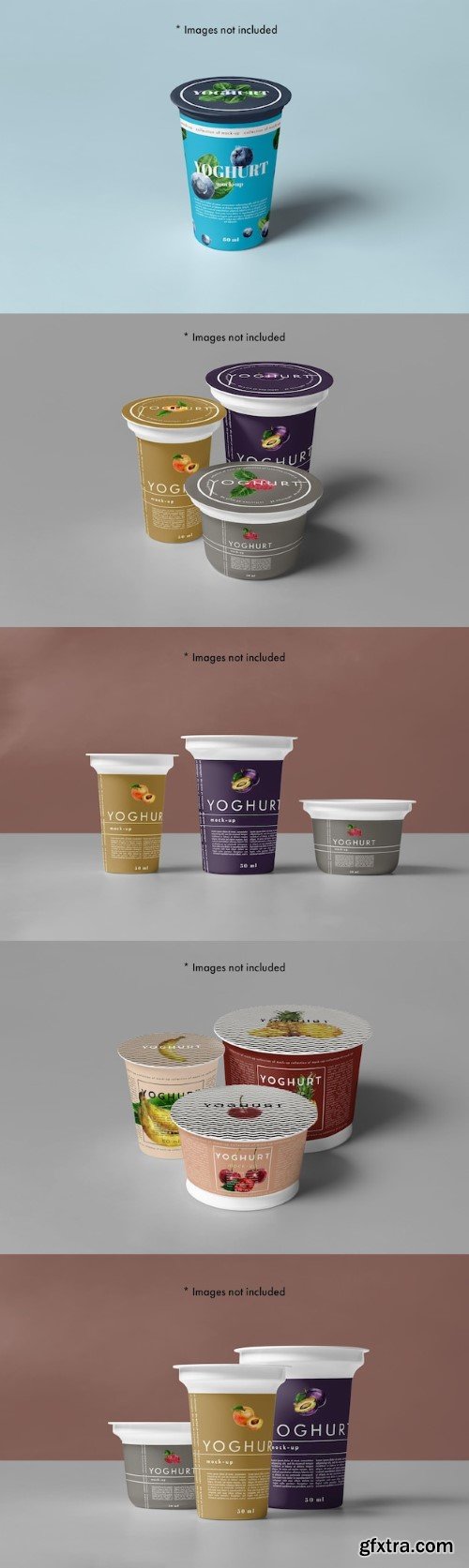 Yogurt mock-up containers