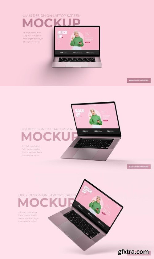 UI UX design on laptop screen mockup