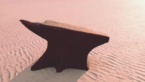 Videohive - Old Anvil on a Sandy Beach - 43424841 - 43424841