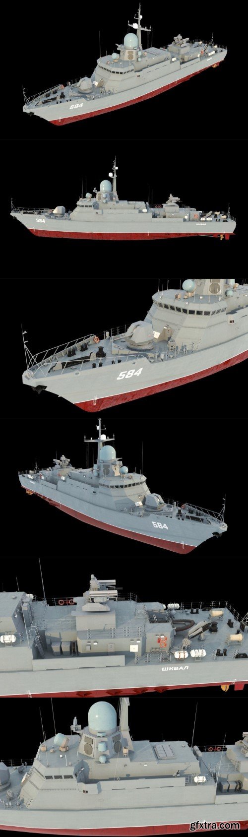 Karakurt class corvette 22800 3D model