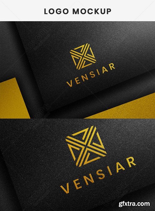 Golden 3d Logo Mockup In Paper Card Template 450058564