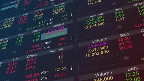 Videohive - Stock market and Exchange and bid, offer, volume on display rapid change - 43389561 - 43389561