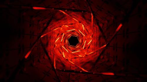 Videohive - sci-fi red light metallic spiral cyclic tunnel background vj loop - 43396232 - 43396232