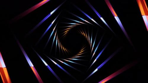 Videohive - abstract colorful twisted cube tunnel in dark background vj loop - 43396293 - 43396293