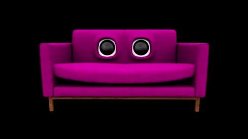 Videohive - Sofa Colored Cartoon Looped Alpha Channel - 43396332 - 43396332