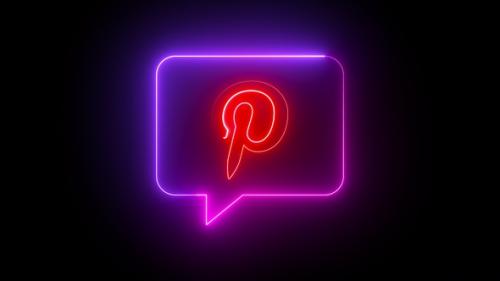 Videohive - Pinterest Neon Icon - 43402607 - 43402607