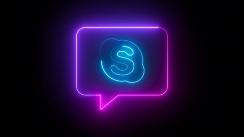 Videohive - Skype Neon Icon - 43412554 - 43412554