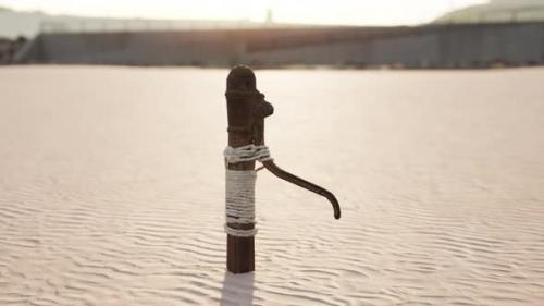 Videohive - Rusty Old Metal Water Pump on Sand Beach - 43426197 - 43426197