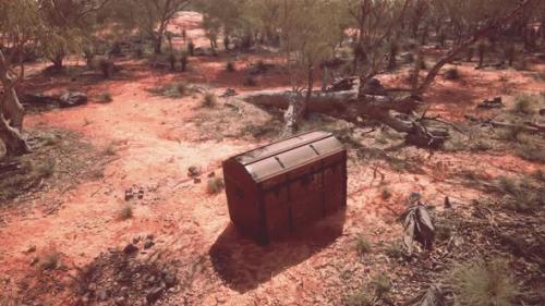 Videohive - Closed Wooden Treasure Chest on Sandy Beach - 43426319 - 43426319