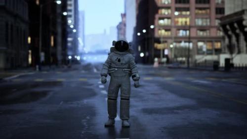 Videohive - Lonely Astronaut in Deserted City - 43426516 - 43426516