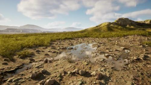 Videohive - Aerial View of Ridge in Massif with Mountain Huts - 43426527 - 43426527