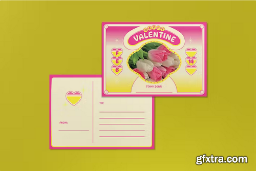 Pink Y2K Valentine Greeting Card