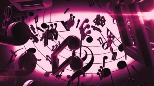 Videohive - Pink Musical Notes Animation Loop - 43373320 - 43373320