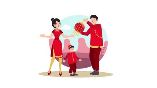 Videohive - Family Celebrates Chinese New Year - 43382594 - 43382594