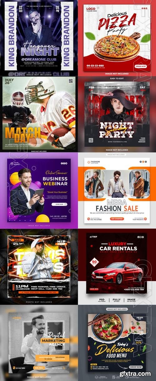 Flyer social media post, psd banner set vol 69