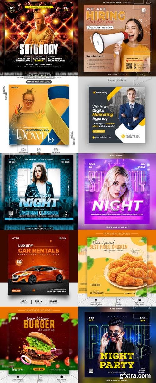 Flyer social media post, psd banner set vol 67