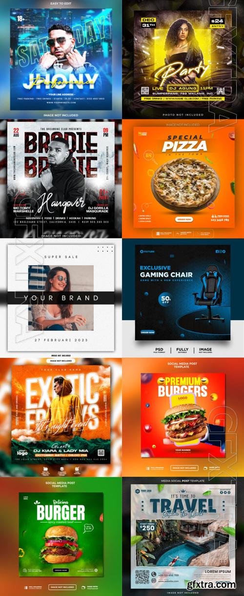 Flyer social media post, psd banner set vol 70