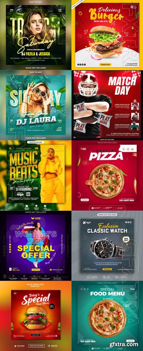 Flyer social media post, psd banner set vol 71