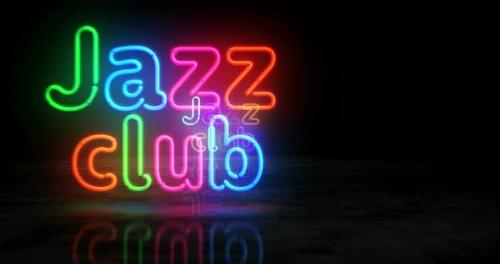 Videohive - Jazz Club nightlife neon symbol 3d flight between - 43414155 - 43414155