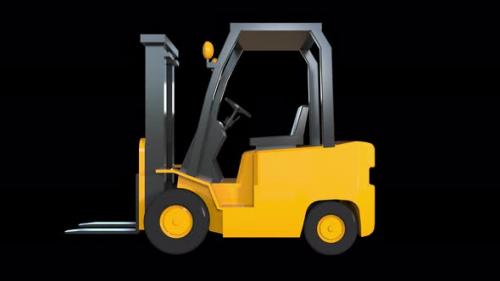 Videohive - Forklift moving Animation Loop - 43414862 - 43414862