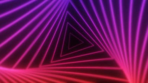 Videohive - Abstract glowing neon triangles swirling blue and red lines energy futuristic high tech background. - 43408439 - 43408439