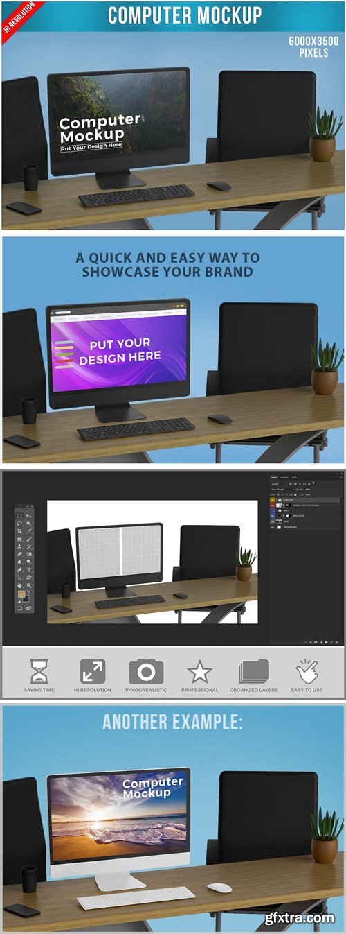 Desk Computer Mockup 37VC3VU