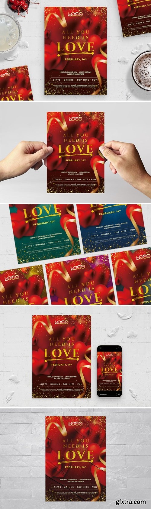 Valentines Flyer Template BWA84K4