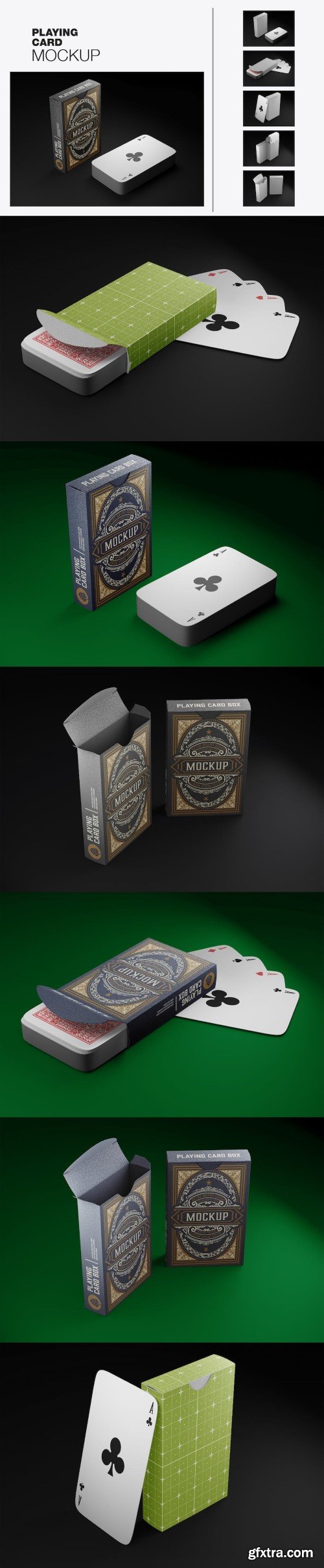 Set Box with Playing Cards Mockup